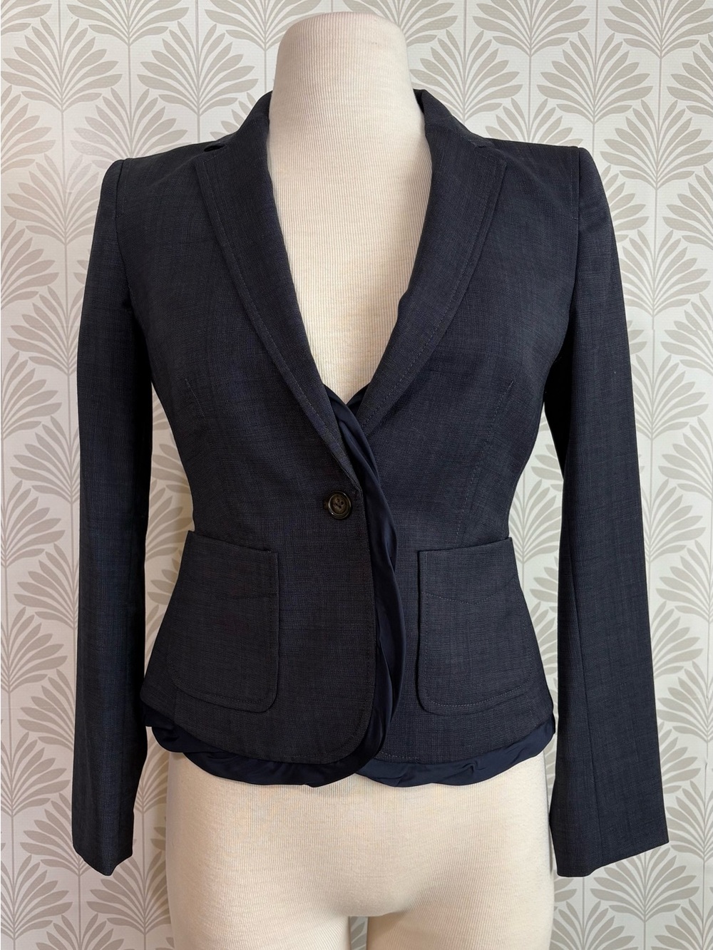 Banana Republic Dark Navy Single-Button Tailored Blazer